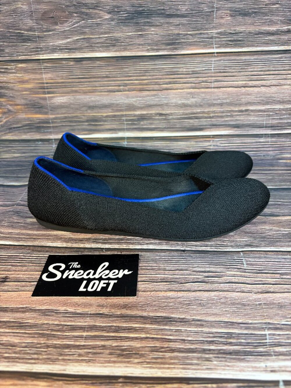 Rothy's The Flat Ballet Flats‎ Women's Black Knit Slip On Shoes Size 9
